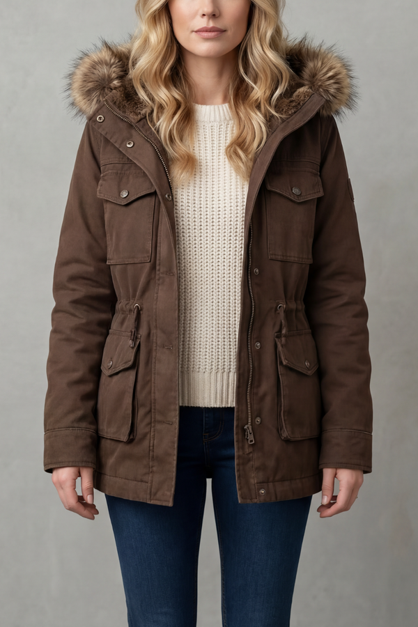 Odette™ | Kapuzenparka mit Kunstfell-Besatz