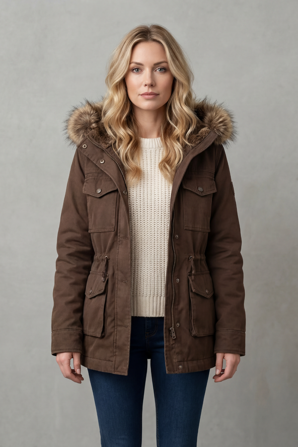 Odette™ | Kapuzenparka mit Kunstfell-Besatz