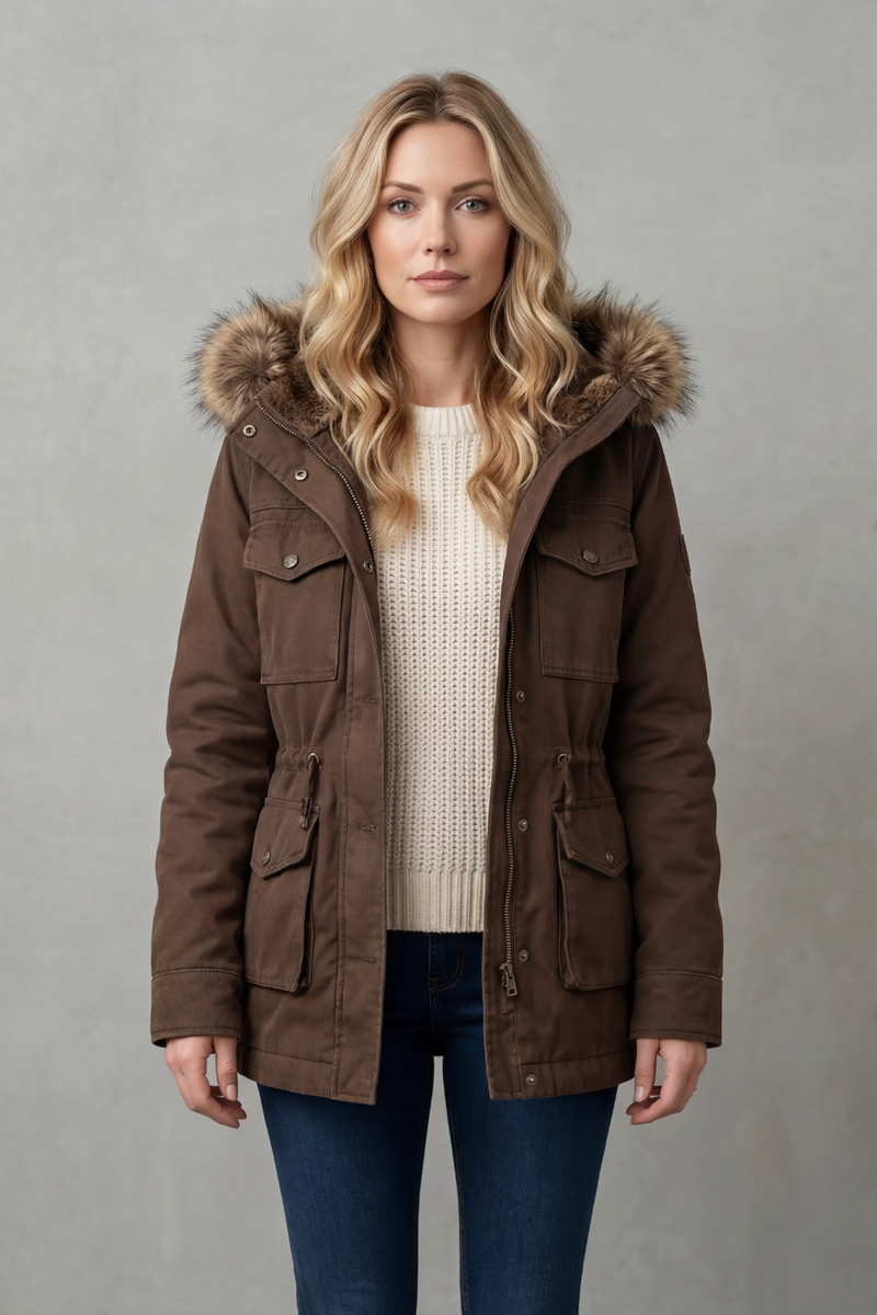Odette™ | Kapuzenparka mit Kunstfell-Besatz