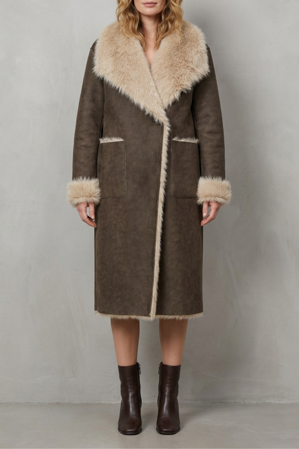 Genevieve™ | Wendbarer Mantel aus Kunst-Shearling
