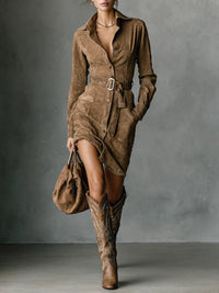 Mila | Wildleder-Hemdkleid