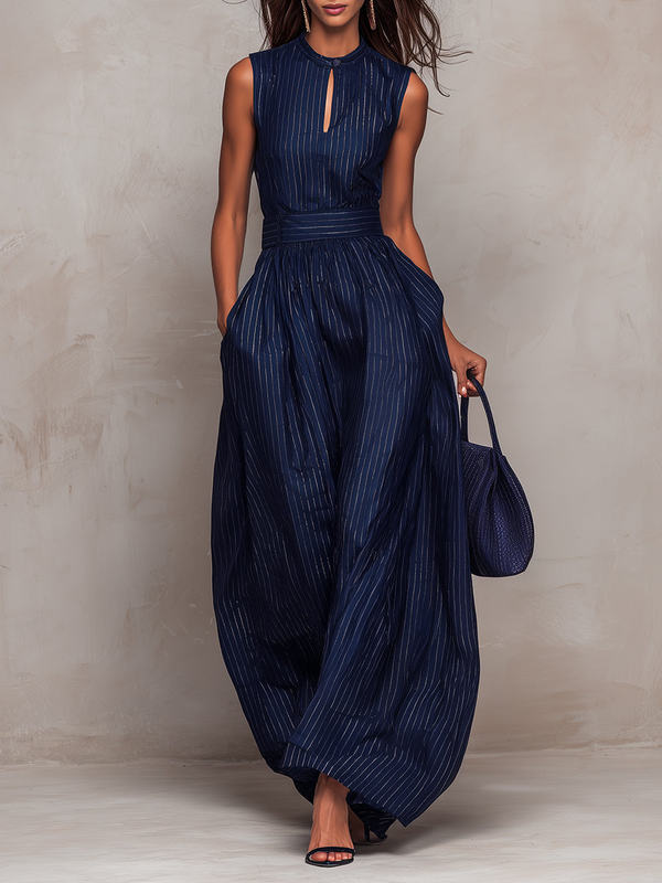 Rana - dunkelblauer gestreifter Jumpsuit