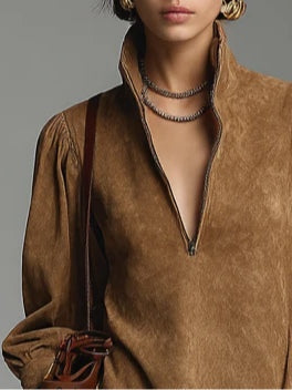 Florence | Wildleder-Rollkragen-Minikleid
