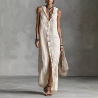 Kamila - lässiges, ärmelloses langes Kleid