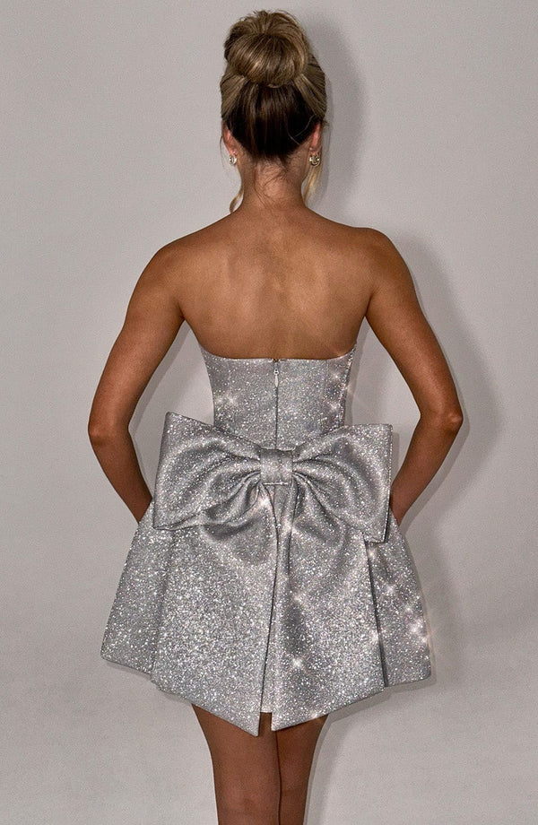 Keziri™ - Glitzernde Minikleid mit Schleife at the back