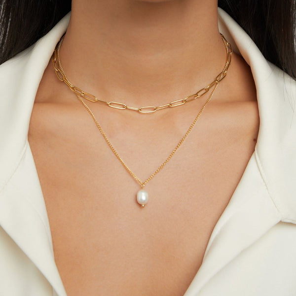 Angela - Perlen Goldkette