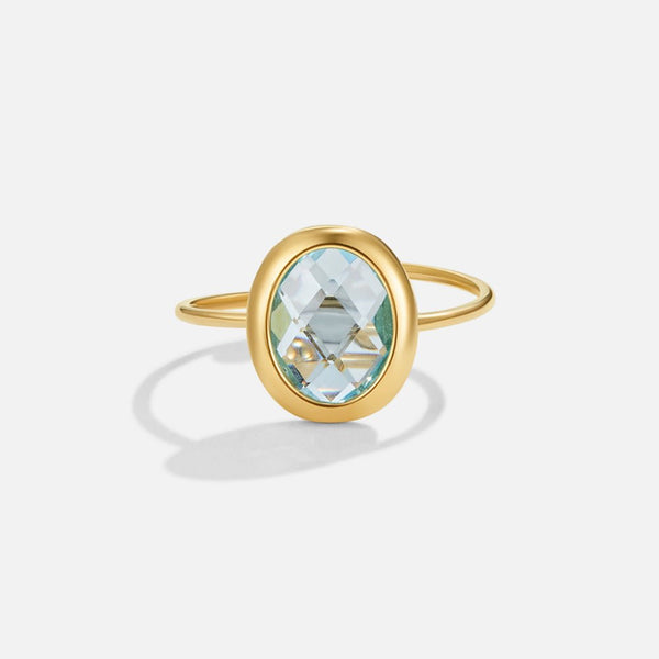 Amalia – Goldring mit Aquamarinstein