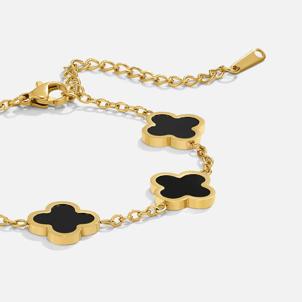 Sina - Schwarzes Klee Armband