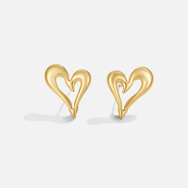 Celine - Goldherz Ohrstecker