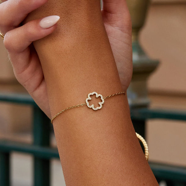 Lara - Kristall Kleeblatt Armband