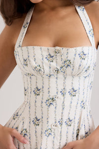 Belle - Midikleid mit Margeritenprint und Neckholder