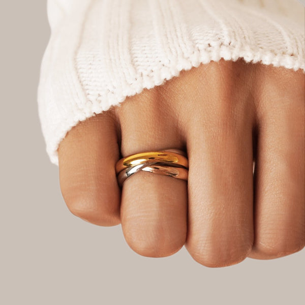 Elena – Dreifarbiger Ring im Loop-Design