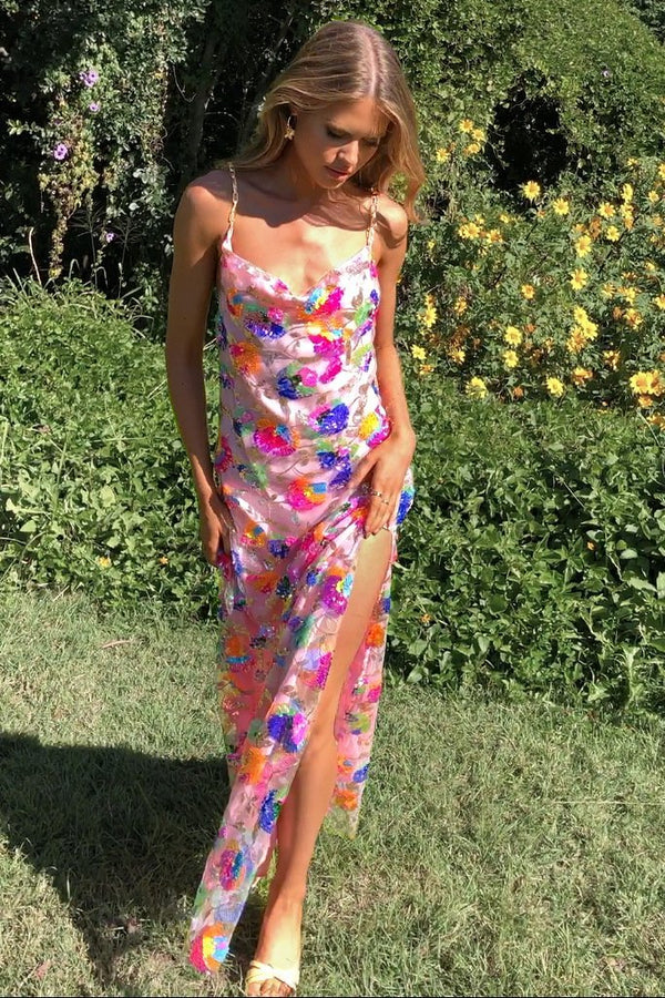 Penelope™ - Blumen Schlitz Kleid