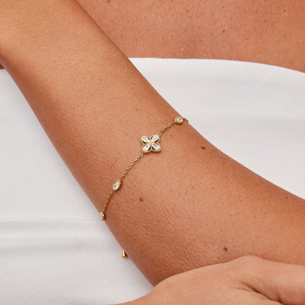 Elena - Vierblättriges Kleeblatt Kristallarmband