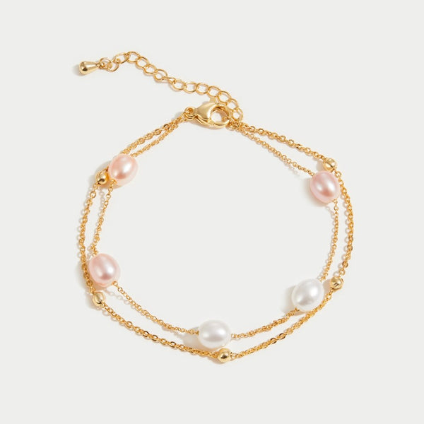 Clara - Armband aus mehreren Lagen Süßwasserperlen