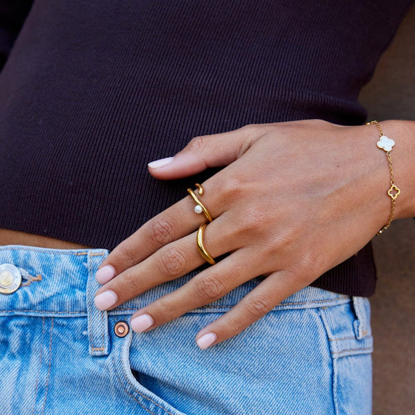 Alessa – Offener Ring mit Perle