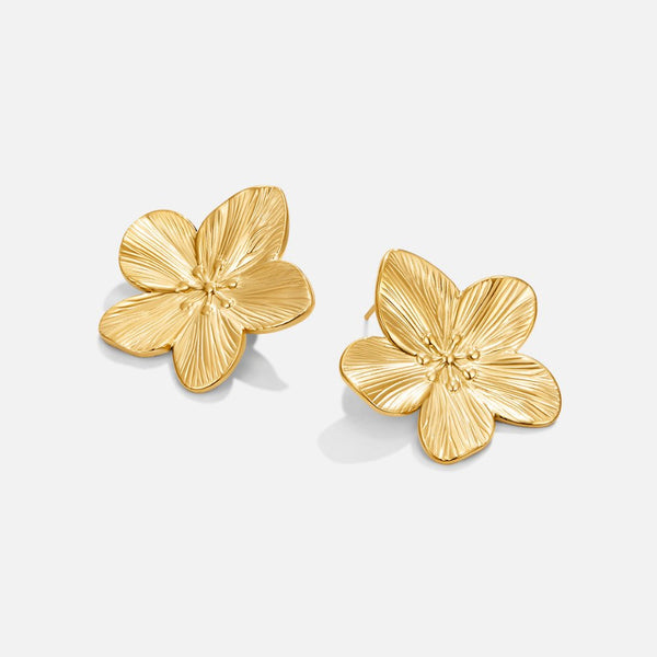 Elisa - Goldene Ohrringe mit Blumen