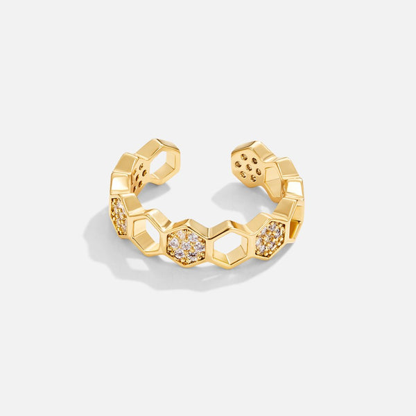 Melina – Goldring im Waben-Design