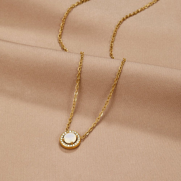 Thea - Goldene Kristall Halskette