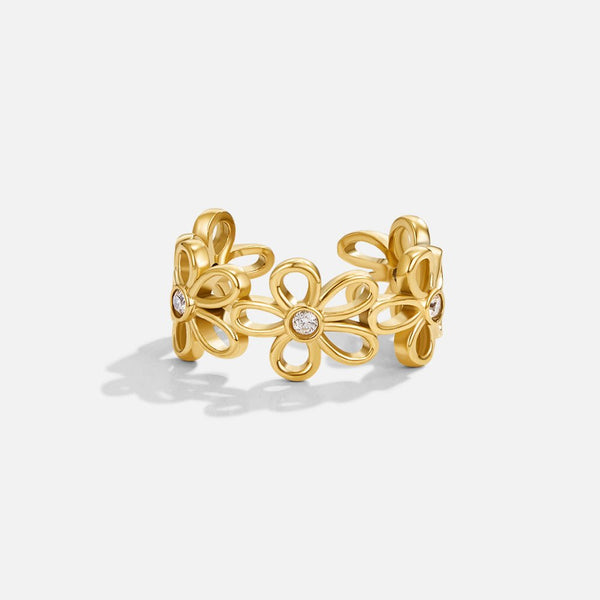 Flora – Goldring mit Blumenmotiv