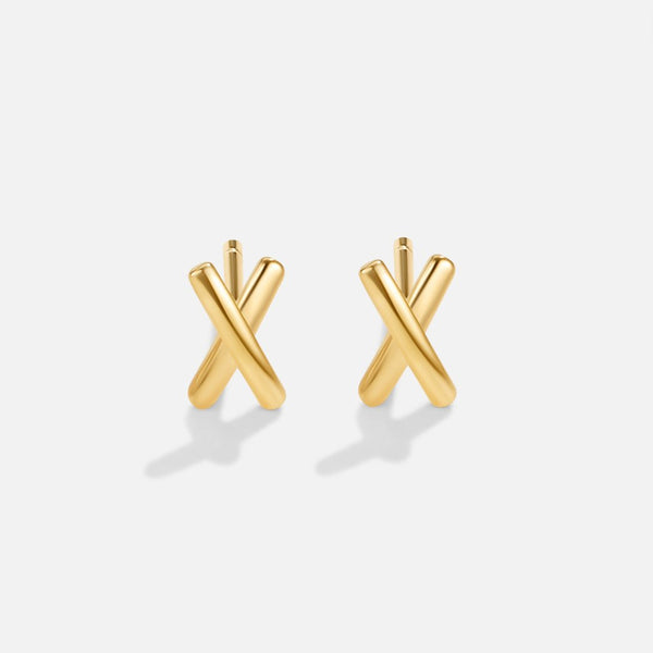 Xenia – Kreuz Ohrstecker in Gold