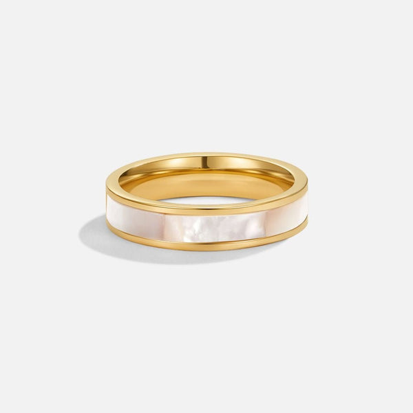 Ivorya – Goldring mit Perlmutt-Einsatz