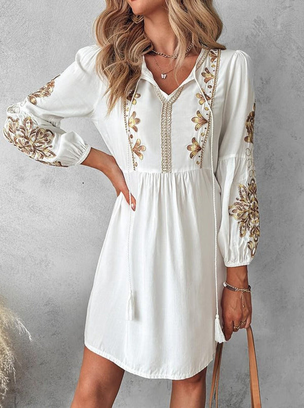 Velissa - Damen Boho-Midikleid