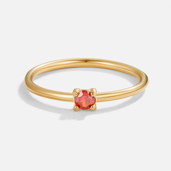 Juna – Goldring mit rotem Geburtsstein