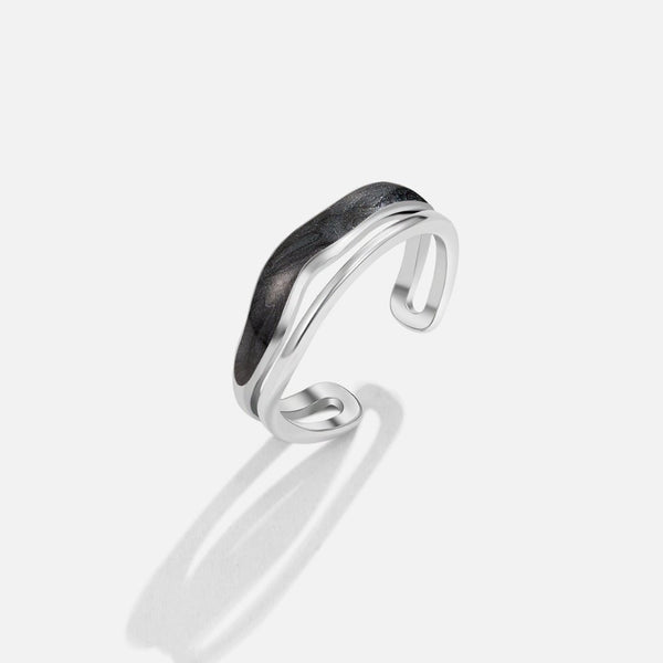 Sahara – Zweifarbiger Silberring im Layer-Design