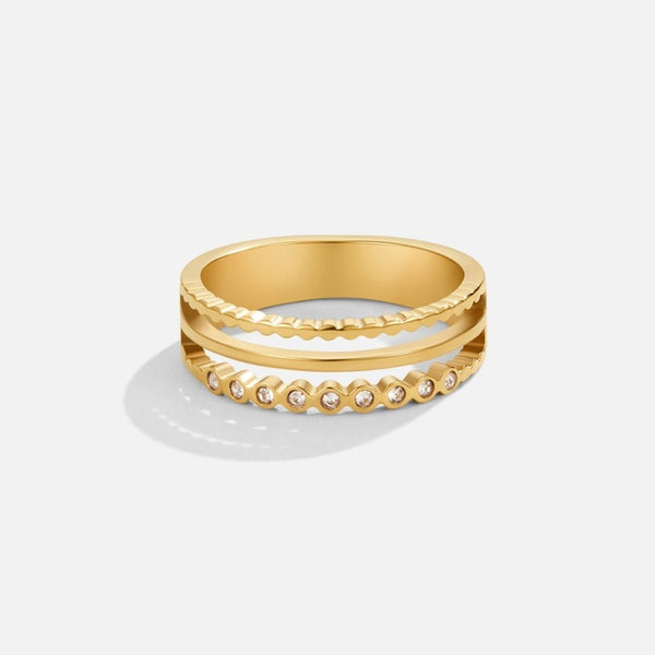 Elowyn – Mehrreihiger Ring mit Kristallen