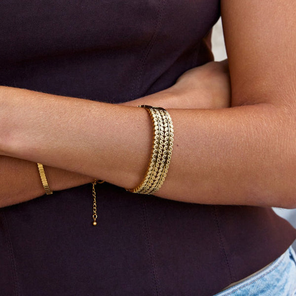 Paula - Mehrlagiges Armband aus Blattgold