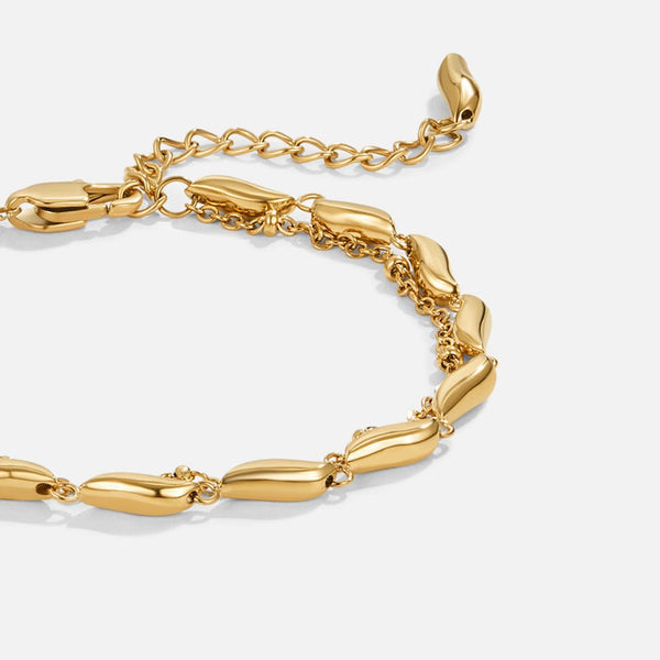 Paulina - Mehrlagiges Goldwellenarmband