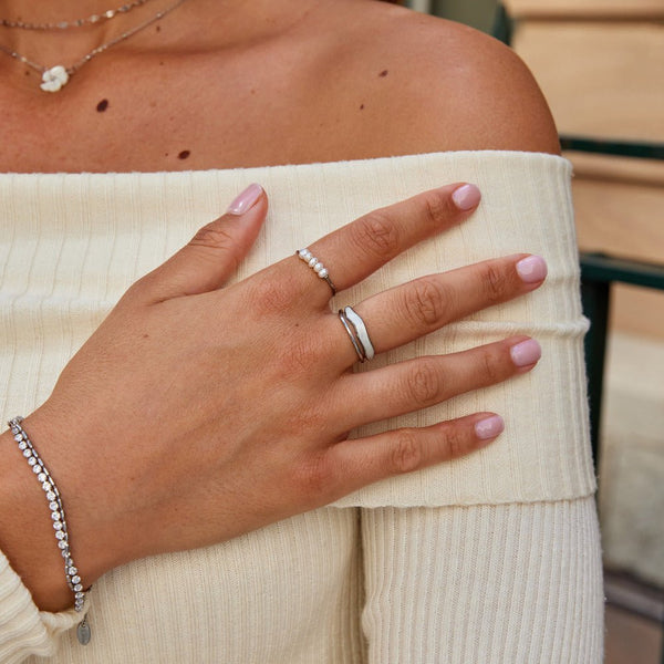 Selina – Geschwungener Silberring im Layer-Look