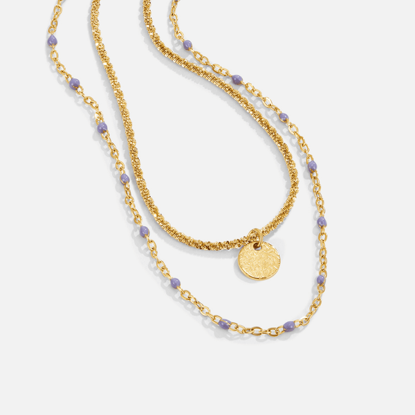 Lia - mehrlagige Goldmünzen Perlenkette