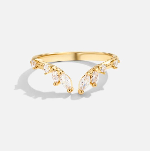 Lilia – Goldring mit Kristallzweigen