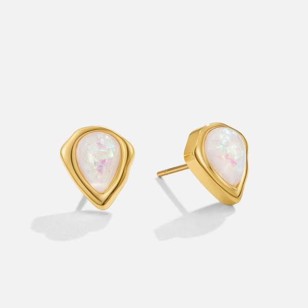 Lily - Goldene Ohrstecker mit Opal