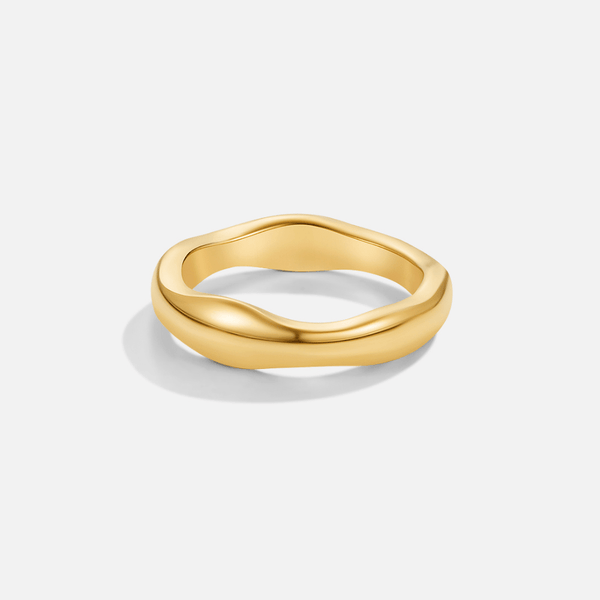 Madison – Breiter Goldring im Wellenstil