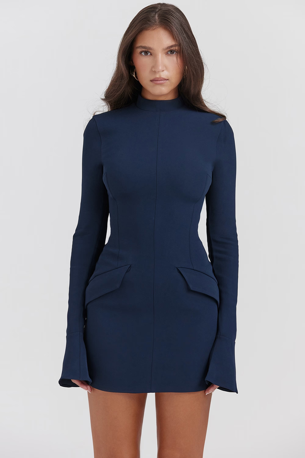 Zevuri™ - figurbetontes Strick-Minikleid mit Taschen
