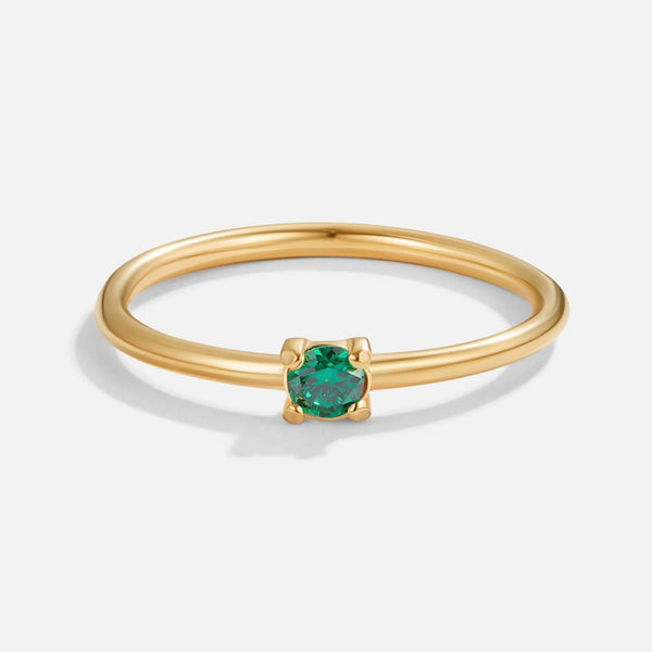 Maia – Goldring mit grünem Geburtsstein