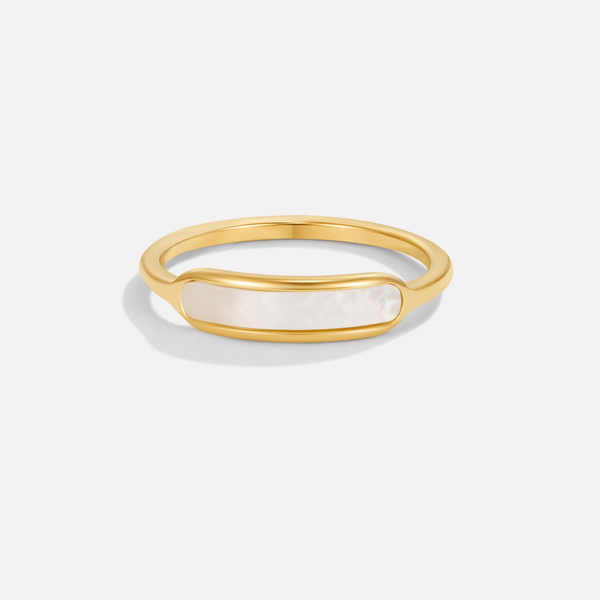 Maya – Feiner Goldring mit Perlmutt