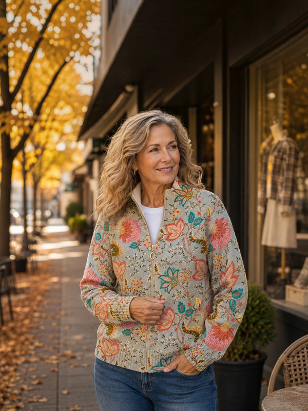 Petra™ | Strickjacke mit floralem Gartenmuster