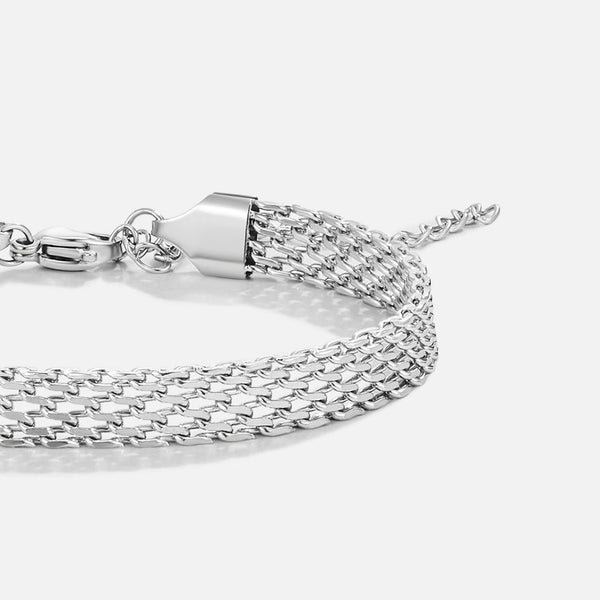 Molly - Silbernes Mesh-Kettenarmband