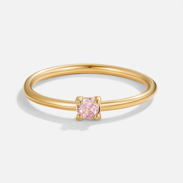 Octavia – Goldring mit rosa Geburtsstein