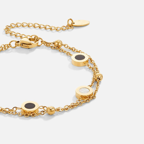 Emilia - Armband aus Onyx und weißem Stein