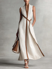 Harper - ärmelloses Wickel-Maxikleid