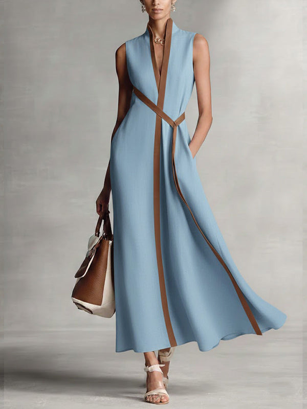 Harper - ärmelloses Wickel-Maxikleid