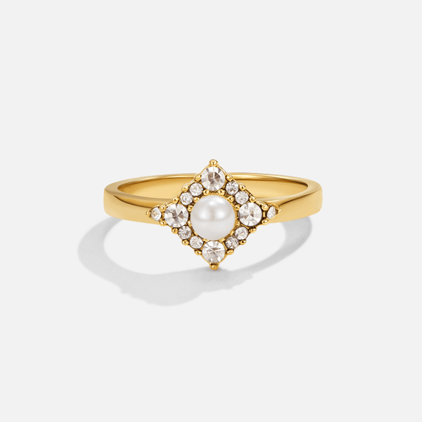 Elina – Ring mit Perle und Kristallbesatz