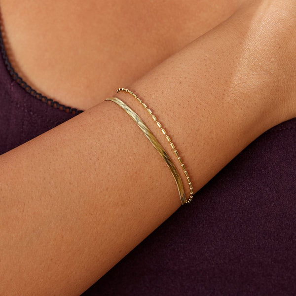Selene - Schlangen und Perlenkettenarmband