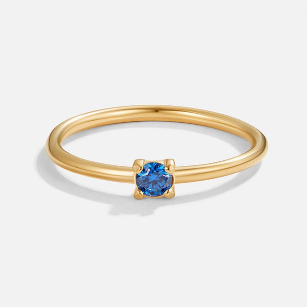 Septima – Goldring mit blauem Geburtsstein