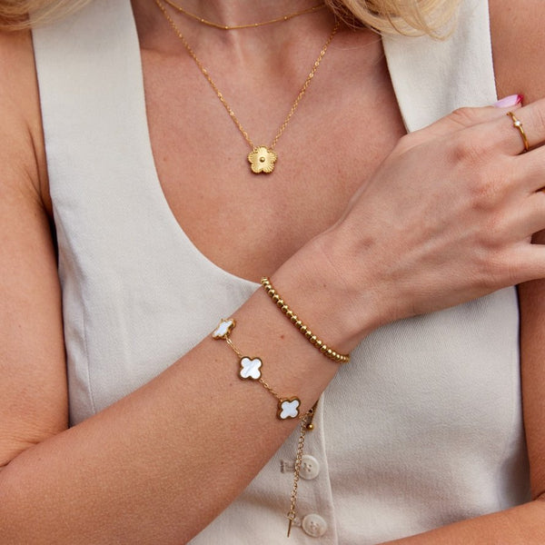 Paula - Armband aus weißem Klee